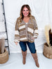 Brown Multi Washed Color Block & Patchwork Cardigan - Whiskey Skies - OLI & HALI