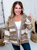 Brown Multi Washed Color Block & Patchwork Cardigan - Whiskey Skies - OLI & HALI