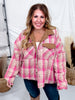 Brown & Pink Reversible Mixed Fabric Mackinaw Jacket - Whiskey Skies - J.NNA