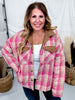 Brown & Pink Reversible Mixed Fabric Mackinaw Jacket - Whiskey Skies - J.NNA