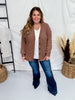 Brown Ribbed Button Down Cardigan - Whiskey Skies - STYLIVE