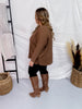 Brown Textured Long Sleeve Keyhole Sweater - Whiskey Skies - BE STAGE