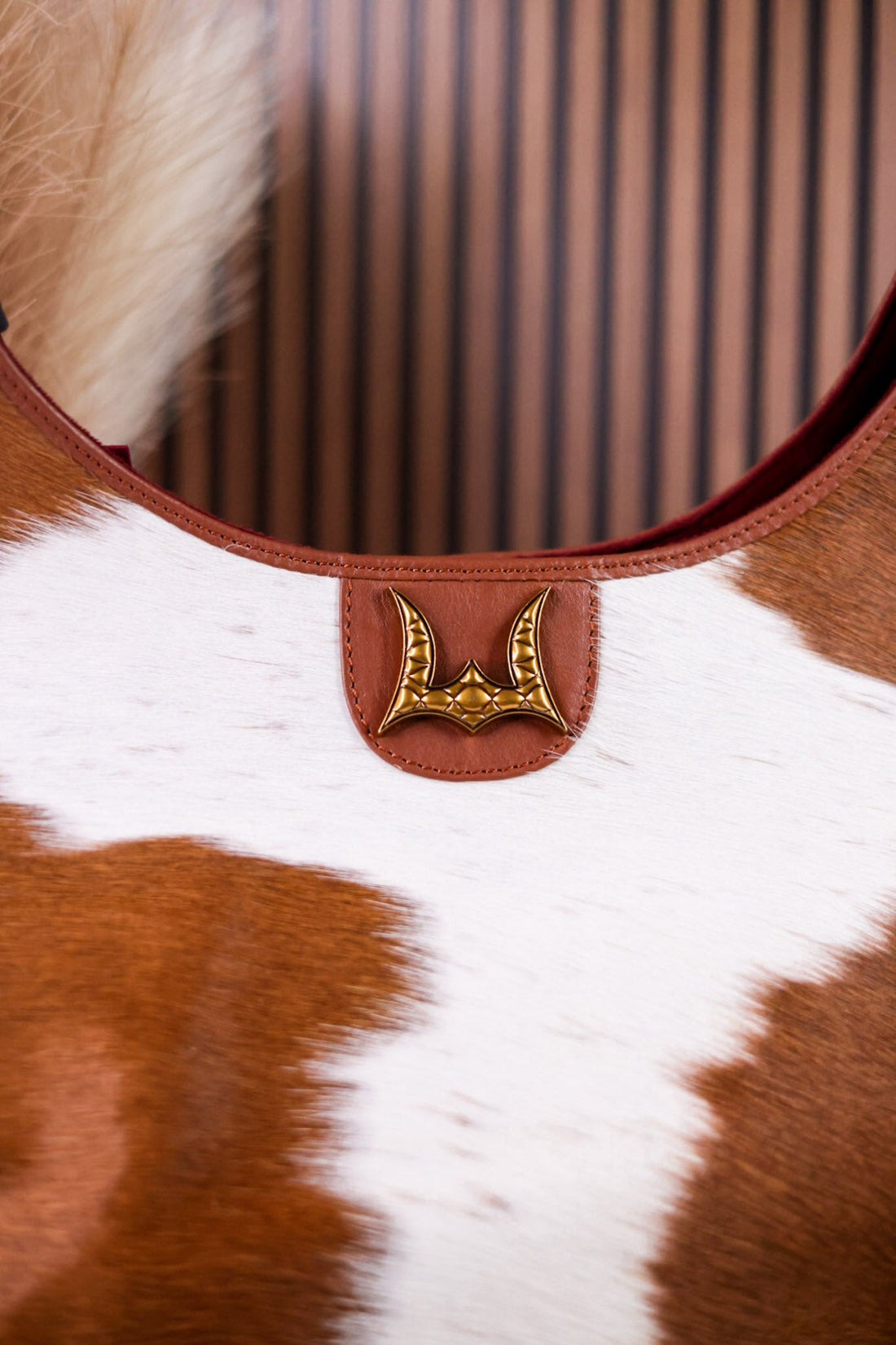 Brown & White Cowhide Calfskin Concealed Carry Purse - Whiskey Skies - MYRA BAGS