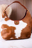 Brown & White Cowhide Calfskin Concealed Carry Purse - Whiskey Skies - MYRA BAGS