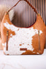 Brown & White Cowhide Calfskin Concealed Carry Purse - Whiskey Skies - MYRA BAGS