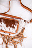 Brown & White Cowhide Sling Bag With Fringe - Whiskey Skies - COUNTRYSIDE CO.