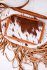 Brown & White Cowhide Sling Bag With Fringe - Whiskey Skies - COUNTRYSIDE CO.