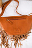 Brown & White Cowhide Sling Bag With Fringe - Whiskey Skies - COUNTRYSIDE CO.