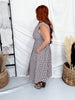 Brown & White Gingham Sleeveless Midi Dress - Whiskey Skies - HEIMISH