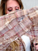 Brown & Wine Combo Paint Splatter Plaid Button Down Top - Whiskey Skies - OLI & HALI