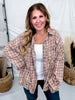Brown & Wine Combo Paint Splatter Plaid Button Down Top - Whiskey Skies - OLI & HALI