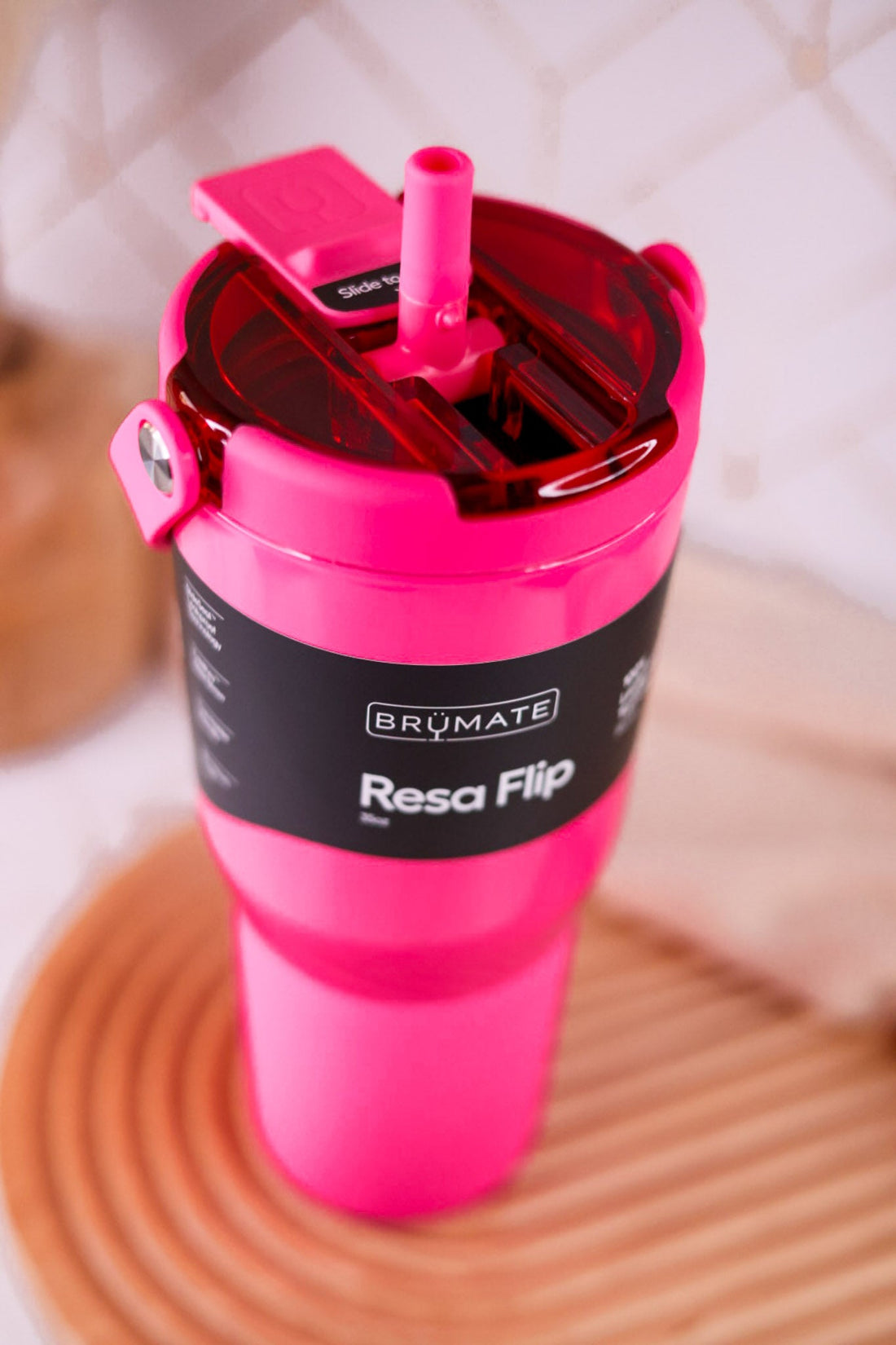 Brumate Neon Pink 35oz Resa Flip Tumbler - Whiskey Skies - BRUMATE