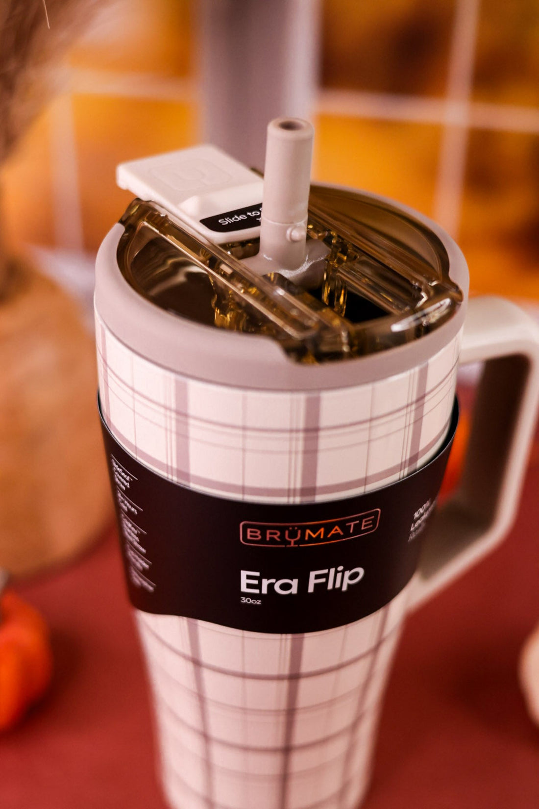 Brumate Oxford Plaid 30oz Era Flip Tumbler - Whiskey Skies - BRUMATE