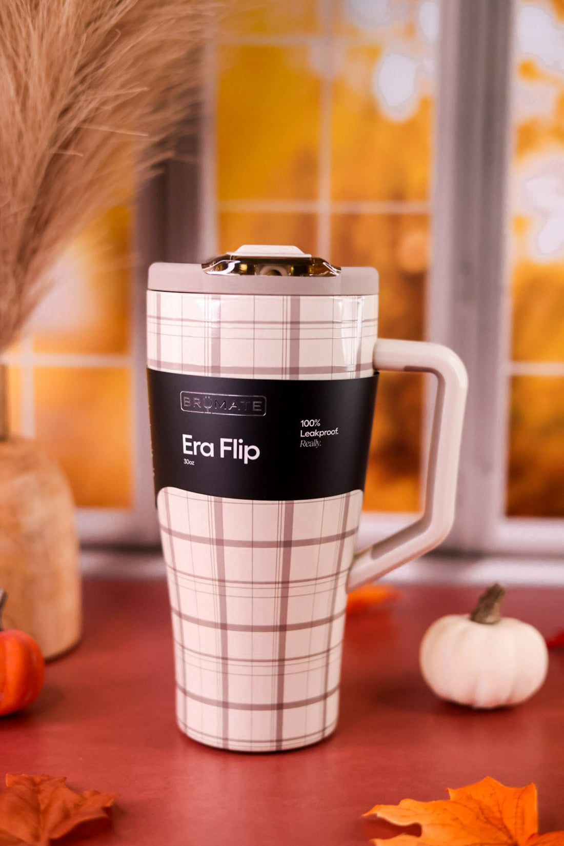 Brumate Oxford Plaid 30oz Era Flip Tumbler - Whiskey Skies - BRUMATE