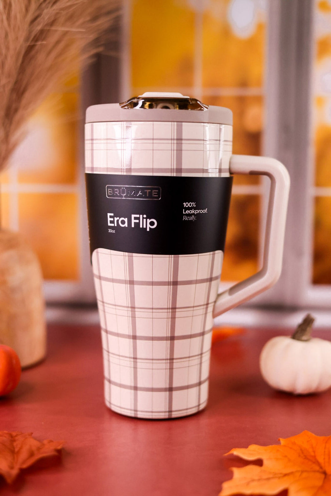 Brumate Oxford Plaid 30oz Era Flip Tumbler - Whiskey Skies - BRUMATE