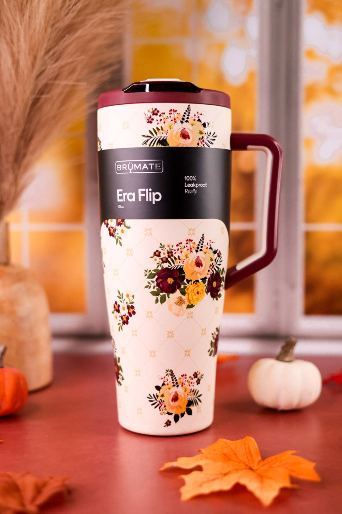 Brumate Quilted Florals 40oz Era Flip Tumbler - Whiskey Skies - BRUMATE