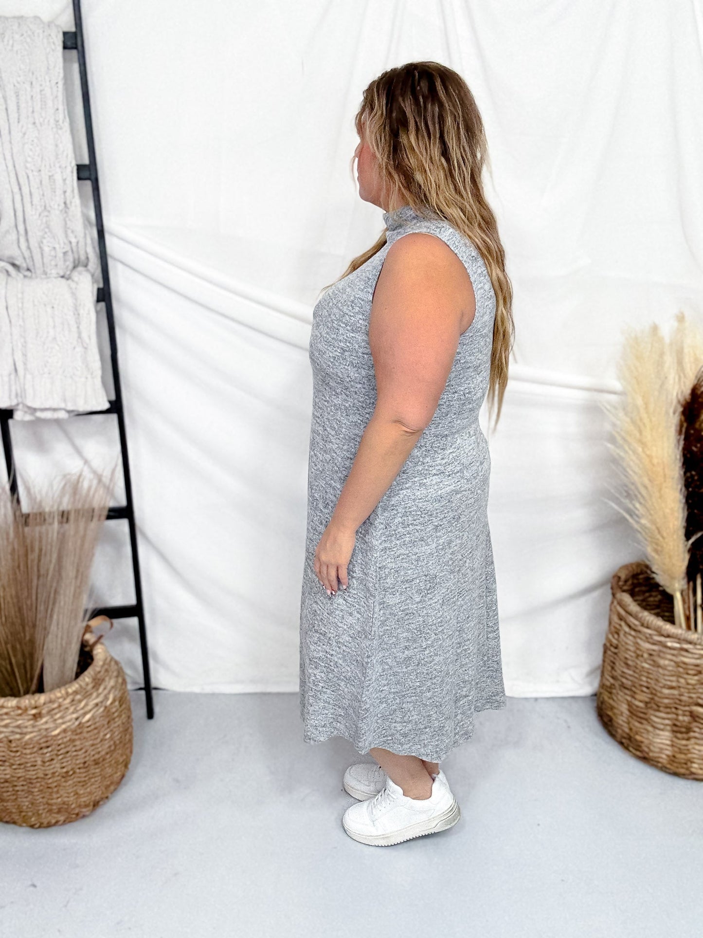 Brushed Cashmere Two Piece Dress & Cardigan Set (8 Colors) - Whiskey Skies - DEAR SCARLETT