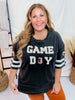 Brushed Material "Game Day" Shirt Tee Dress - Whiskey Skies - WHITE BIRCH