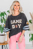 Brushed Material "Game Day" Shirt Tee Dress - Whiskey Skies - WHITE BIRCH