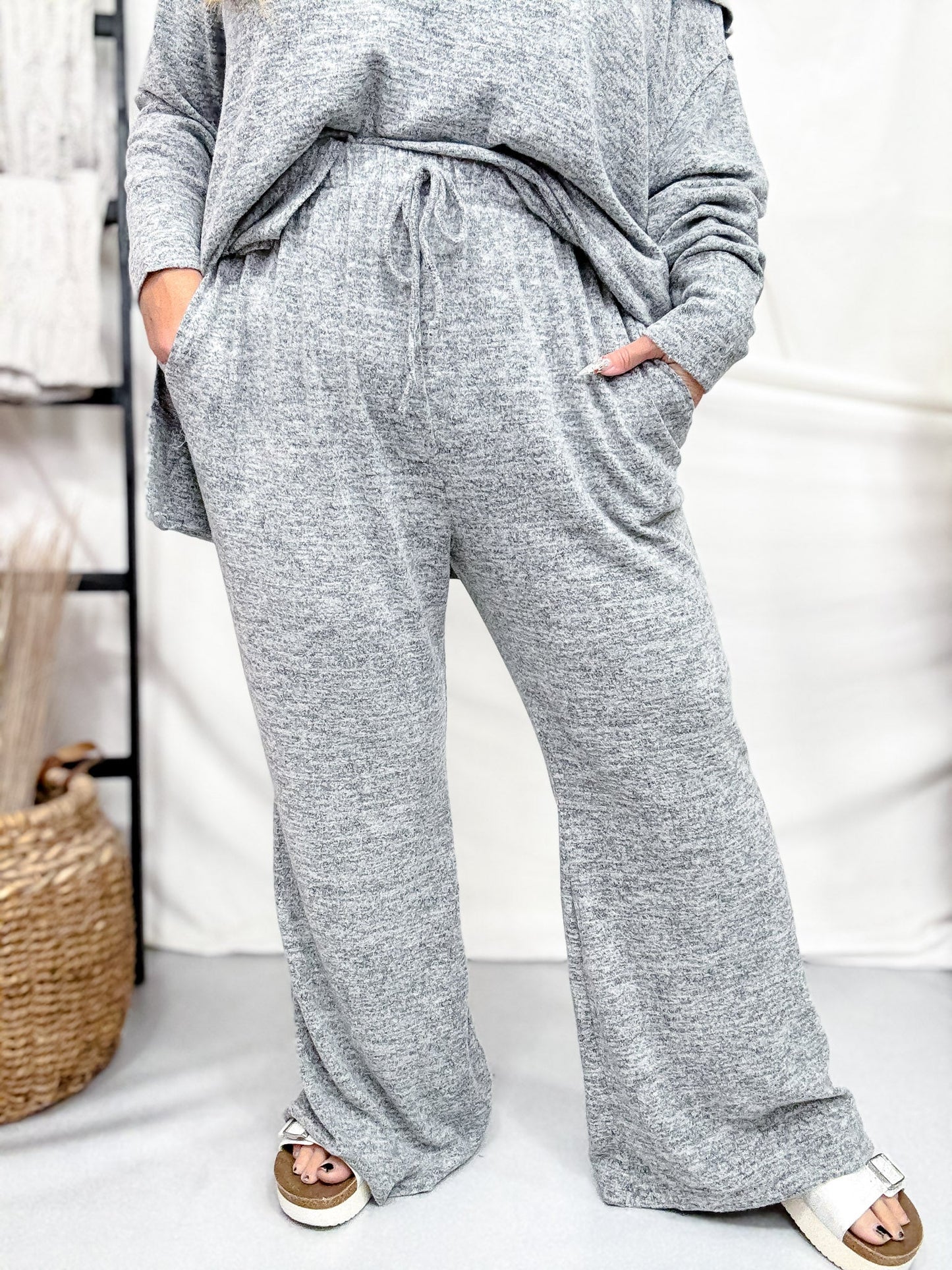 Brushed Soft Off Shoulder Top & Flare Pants Set (8 Colors) - Whiskey Skies - DEAR SCARLETT