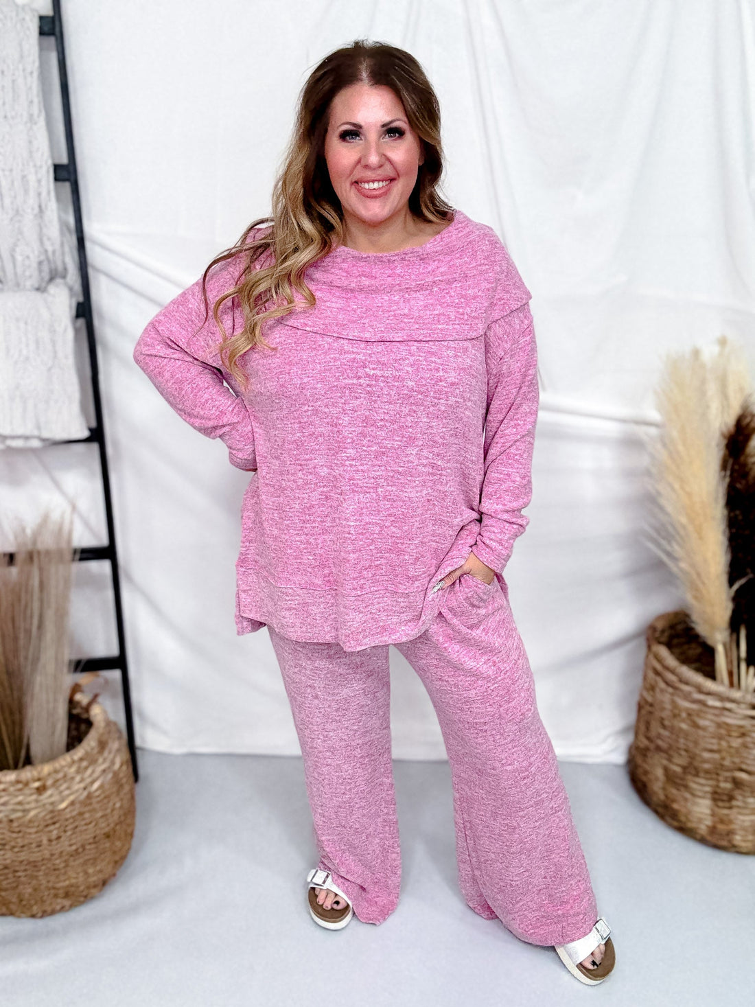 Brushed Soft Off Shoulder Top & Flare Pants Set (8 Colors) - Whiskey Skies - DEAR SCARLETT