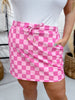 Bubblegum Pink Checkered Skort - Whiskey Skies - JESS LEA