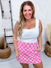Bubblegum Pink Checkered Skort - Whiskey Skies - JESS LEA