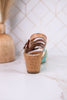 Buckle It Up Multicolored Wedges With Floral Buckles - Whiskey Skies - SPRING FOOTWEAR