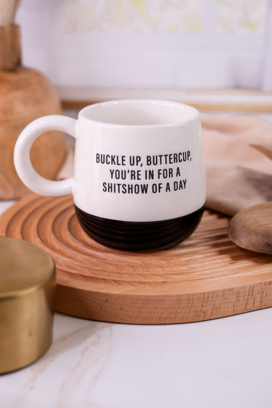 Buckle Up Buttercup Ceramic Mug - Whiskey Skies - TOTALEE GIFT