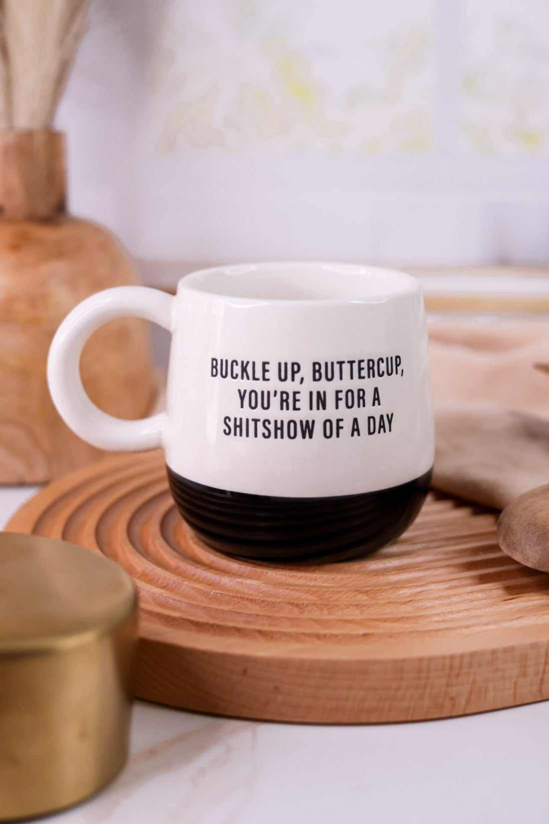 Buckle Up Buttercup Ceramic Mug - Whiskey Skies - TOTALEE GIFT