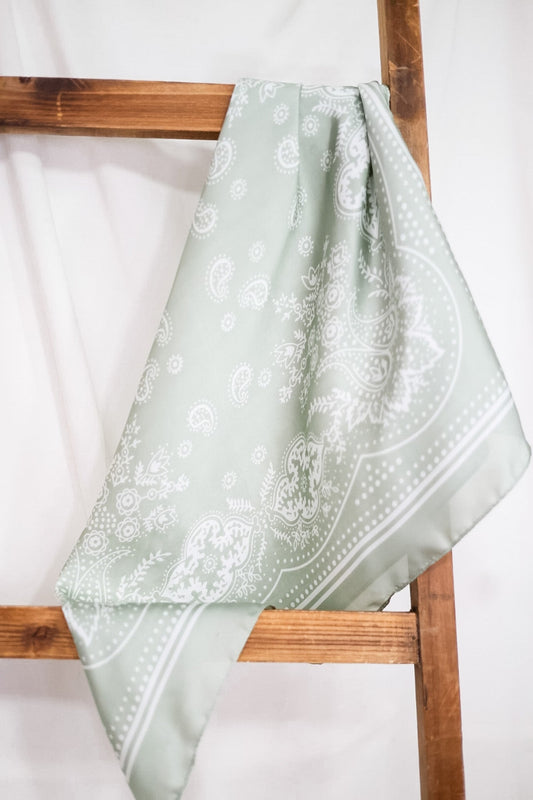 Buffalo Bandana Wild Rag in Light Green - Whiskey Skies - ROWDY CROWD CLOTHING