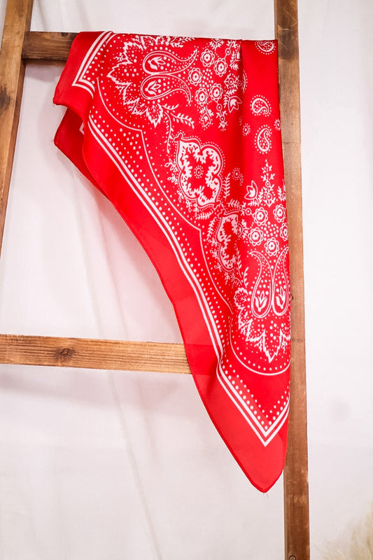 Buffalo Bandana Wild Rag In Red - Whiskey Skies - ROWDY CROWD CLOTHING