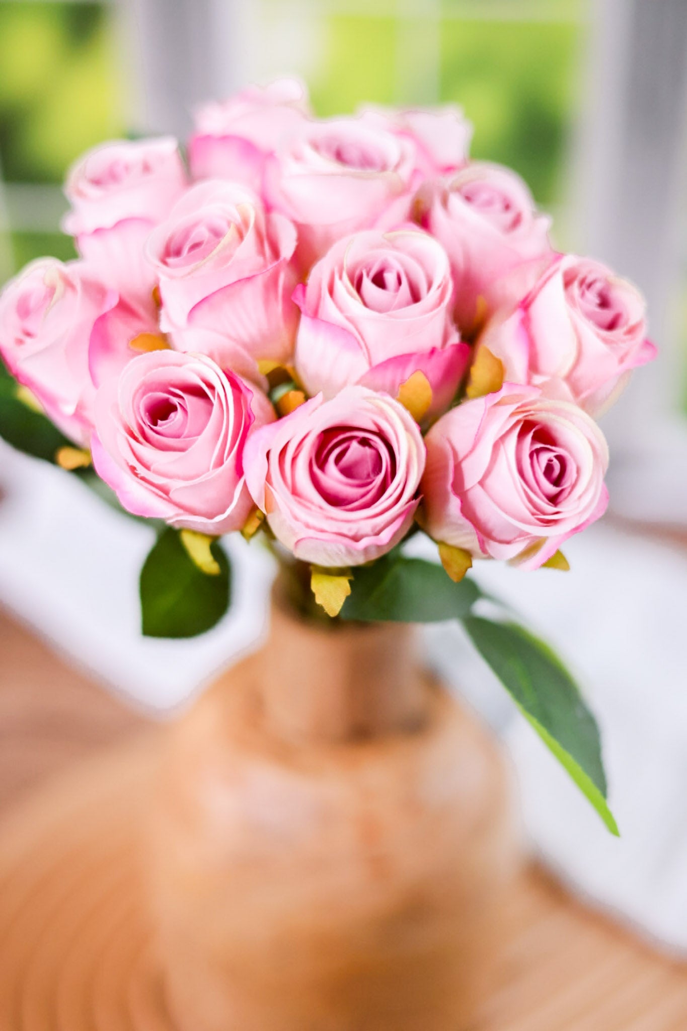 Bundle Of Twelve Pink Roses - Whiskey Skies - RAZ IMPORTS