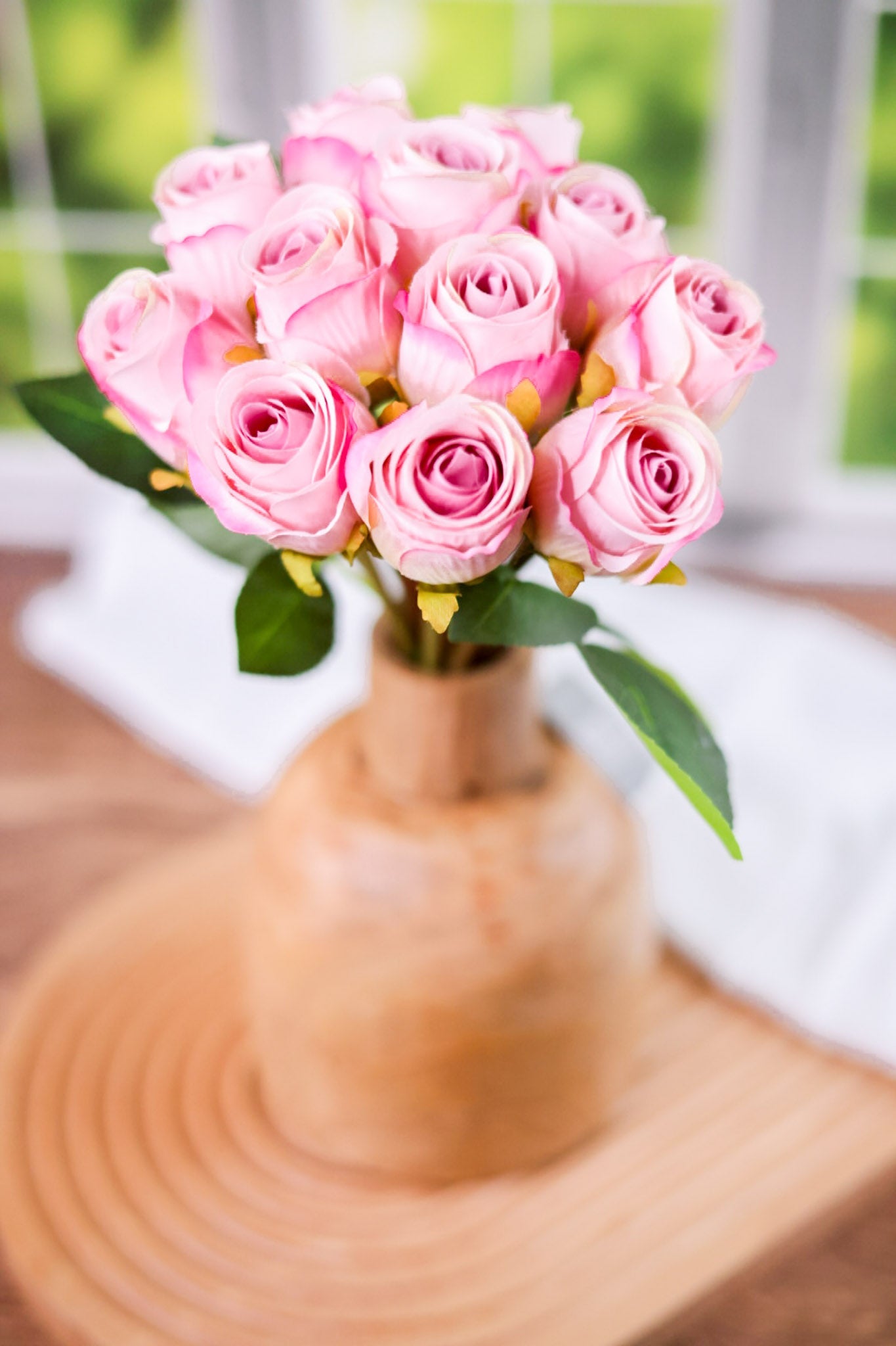 Bundle Of Twelve Pink Roses - Whiskey Skies - RAZ IMPORTS