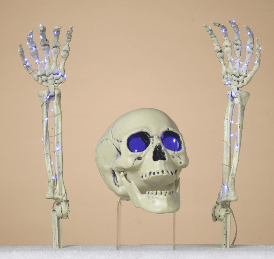 Buried Skeleton with LED Eyes Set - Whiskey Skies - GERSON COMPANIES