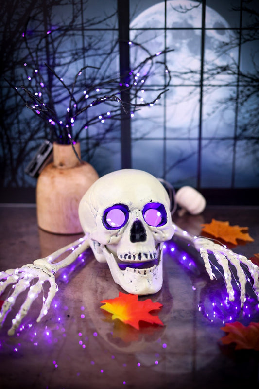 Buried Skeleton with LED Eyes Set - Whiskey Skies - GERSON COMPANIES