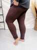 Butter Soft Leggings with Pockets in Espresso Brown - Whiskey Skies - RAE MODE