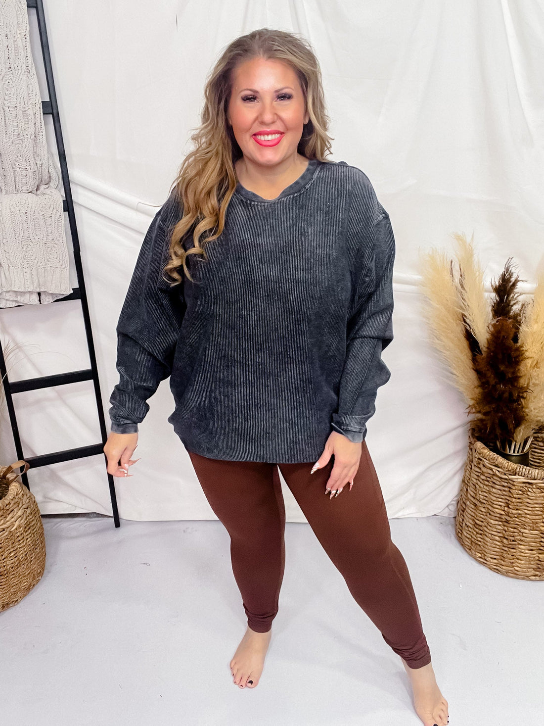 Butter Soft Leggings with Pockets in Java - Whiskey Skies - RAE MODE