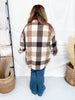 Button Down Brown Plaid Flannel Shacket - Whiskey Skies - SWEET GENERIS