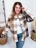 Button Down Brown Plaid Flannel Shacket - Whiskey Skies - SWEET GENERIS