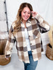 Button Down Brown Plaid Flannel Shacket - Whiskey Skies - SWEET GENERIS