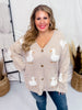 Button Front White Duck Sweater Cardigan - Whiskey Skies - J.NNA