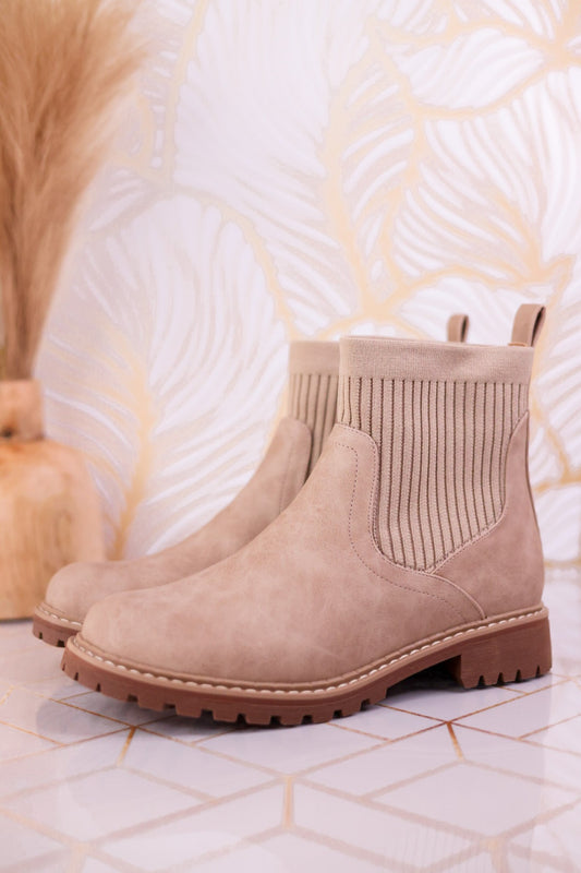 Cabin Fever Round Toe Boots in Camel Brown - Whiskey Skies - CORKYS FOOTWEAR