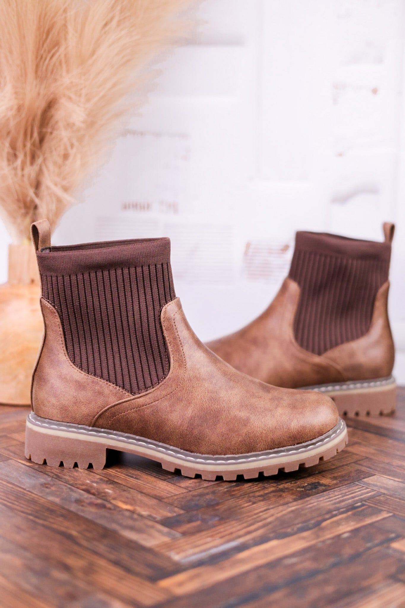 Cabin Fever Round Toe Boots in Dark Tan - Whiskey Skies - CORKYS FOOTWEAR