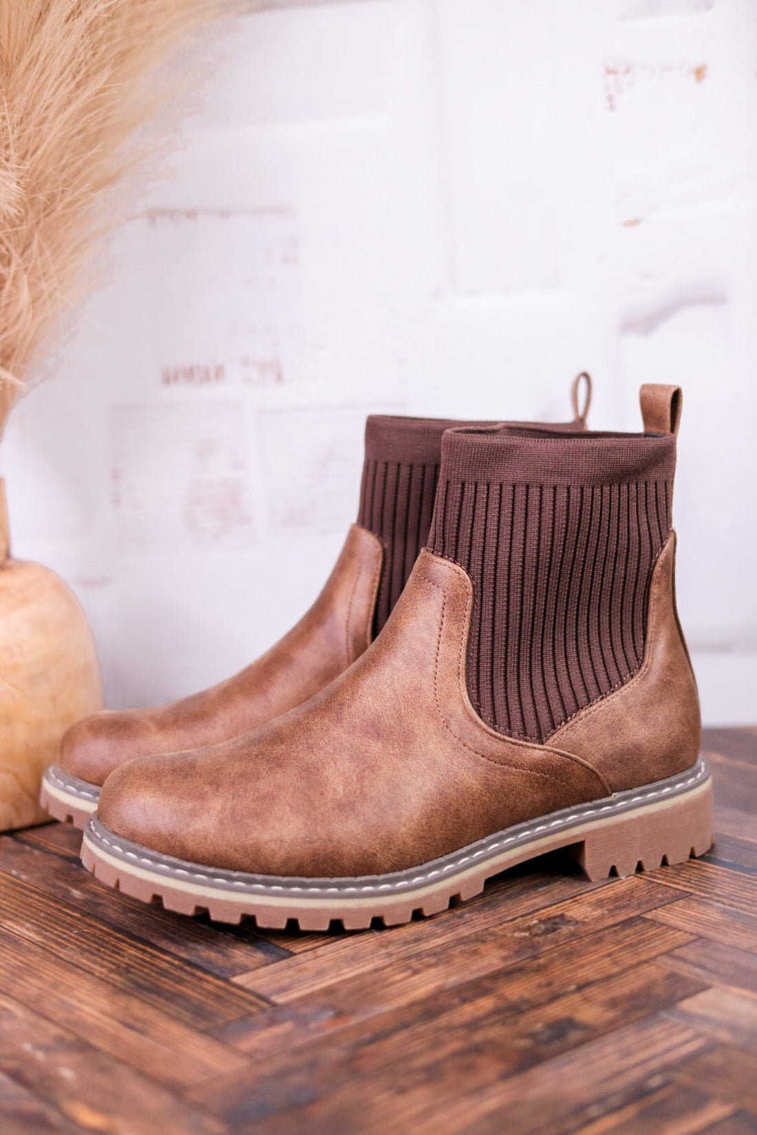 Cabin Fever Round Toe Boots in Dark Tan - Whiskey Skies - CORKYS FOOTWEAR