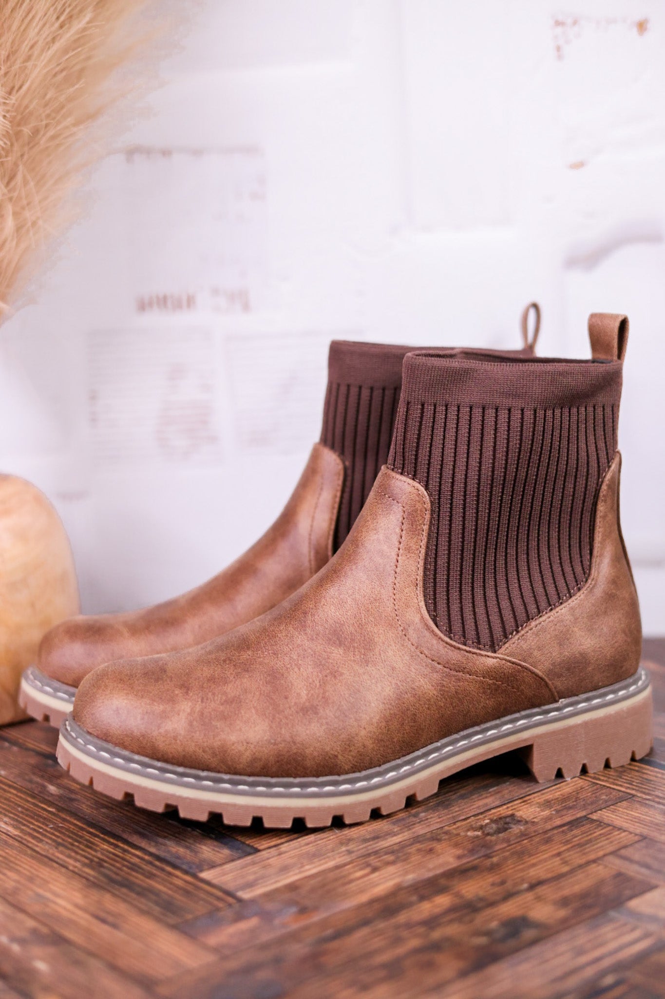 Cabin Fever Round Toe Boots in Dark Tan - Whiskey Skies - CORKYS FOOTWEAR