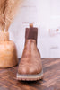 Cabin Fever Round Toe Boots in Dark Tan - Whiskey Skies - CORKYS FOOTWEAR