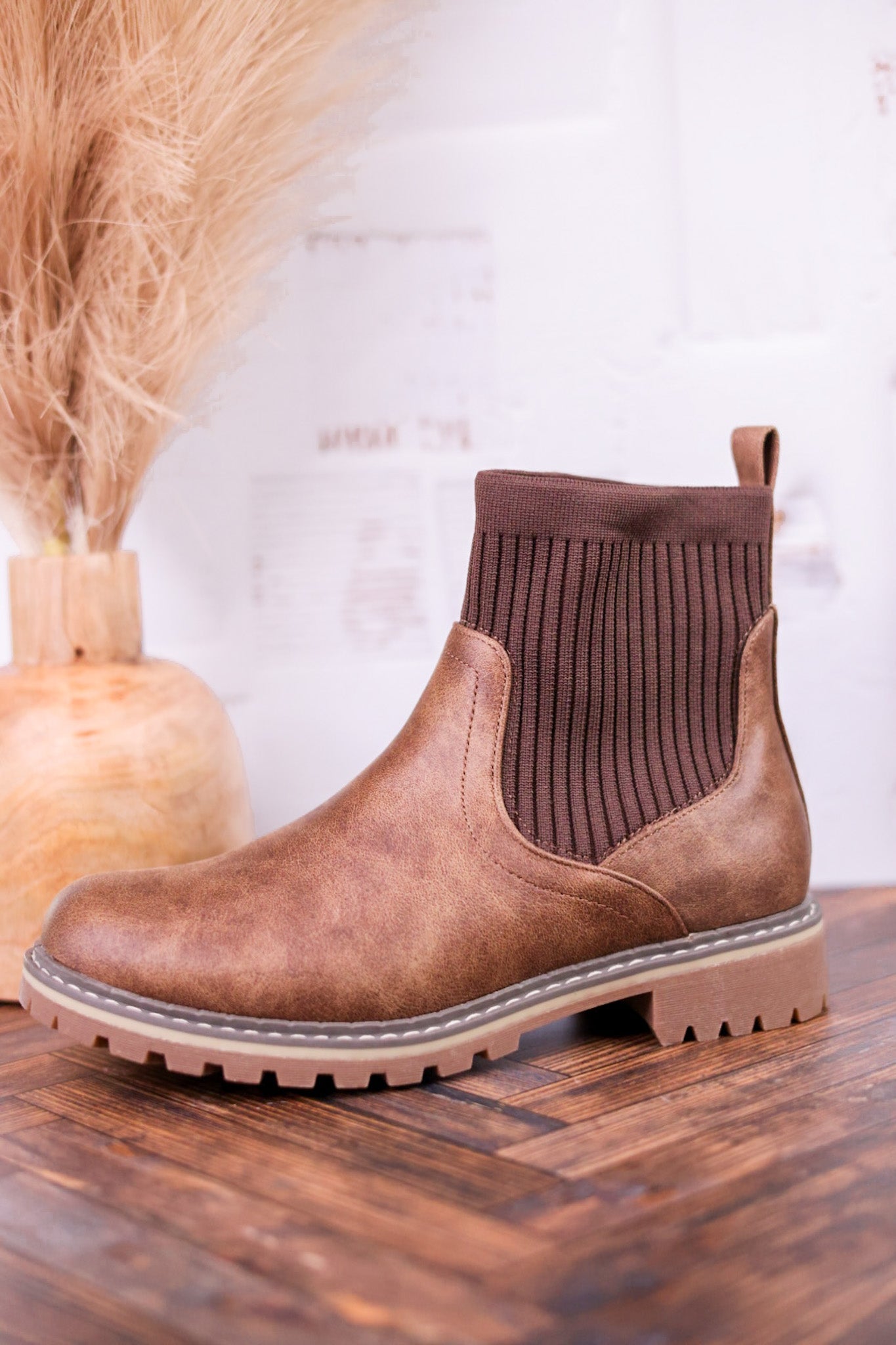 Cabin Fever Round Toe Boots in Dark Tan - Whiskey Skies - CORKYS FOOTWEAR