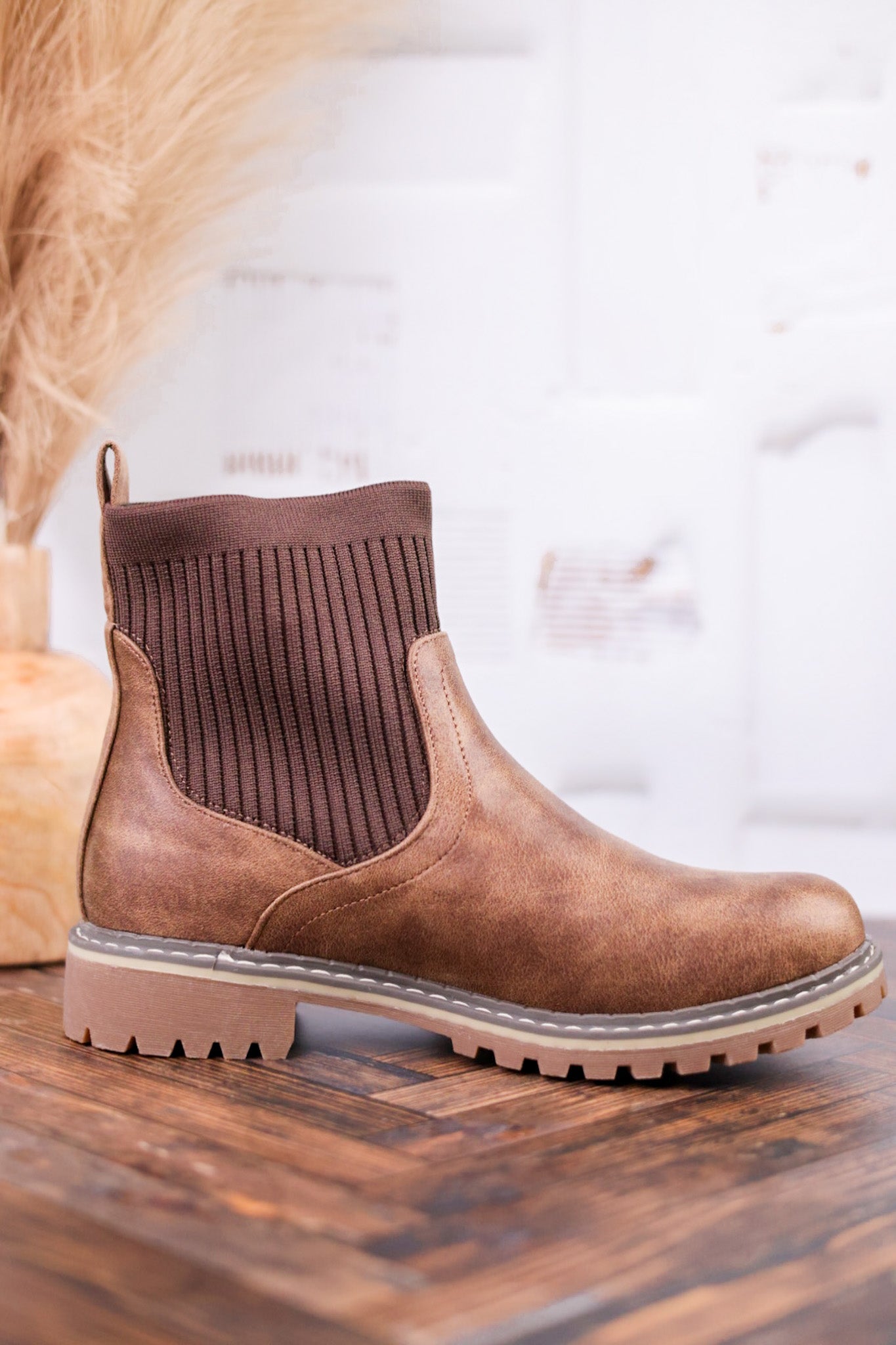 Cabin Fever Round Toe Boots in Dark Tan - Whiskey Skies - CORKYS FOOTWEAR