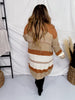 Camel Colorblock Long Sleeve Sweater Cardigan - Whiskey Skies - BIBI